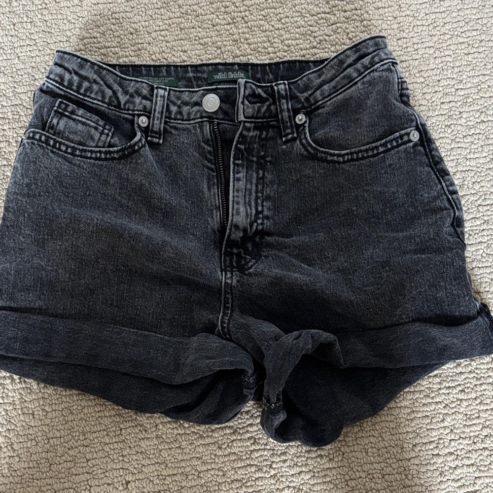 Wild Fable Black/gray Denim Women's Shorts
